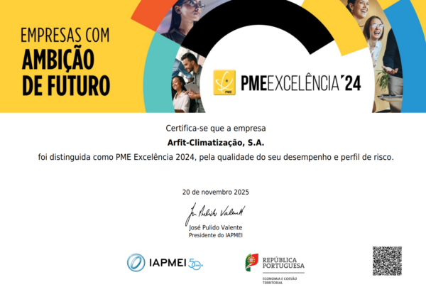 Certificado PME Excelência 2024 Arfit